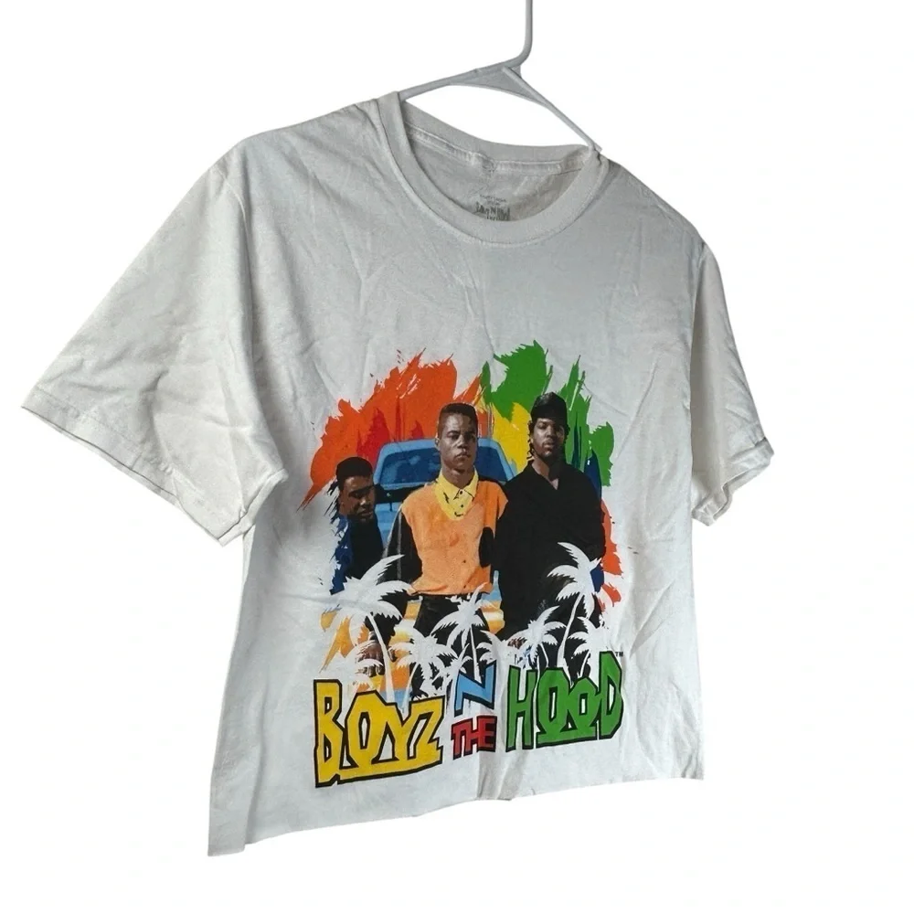 Boyz N The Hood Vibrant Colors White Crop Top Size S